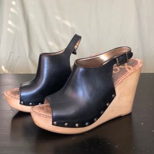 Sam Edelman Black and Tan Wedges size 9.5